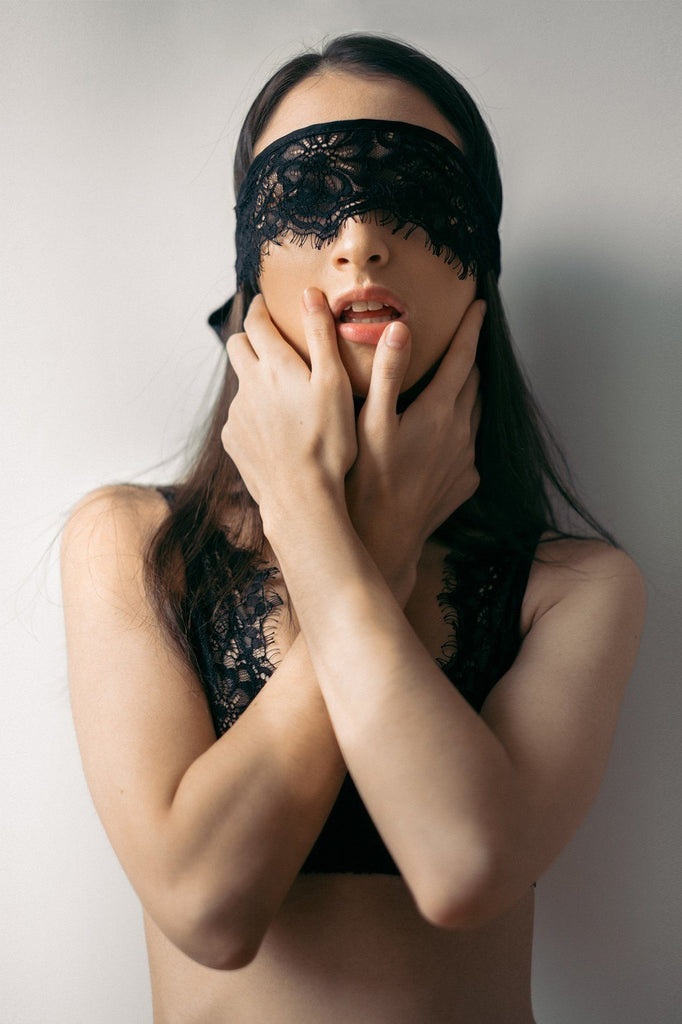 Malia Black Lace Blindfold - Colette And Sebastian