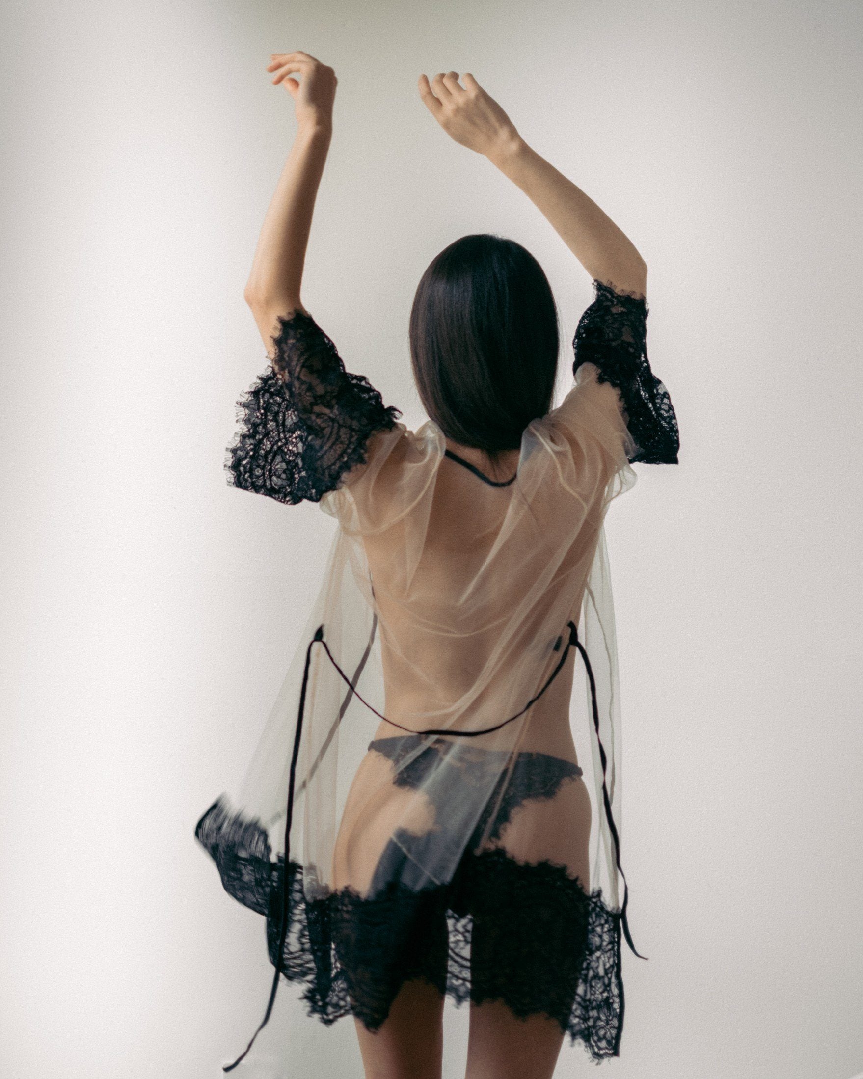 Malia Sheer Lace Robe - Colette And Sebastian